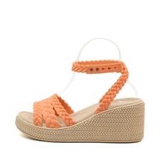 Crocs Damen Wedges Geflochten Sandalen Korall Komfort Plateau-Sandalen EU 36,5