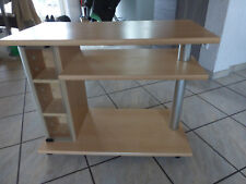 Hifi Schrank, TV, Sideboard, buchefarben, mit Rollen, Seitenteil mit Glas