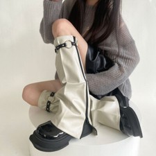 Damen Kunstleder Bein Wärmer