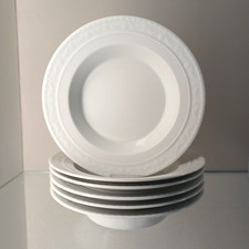 KPM Kurland weiß 6 Suppenteller je 20cm in neuwertigem Zustand