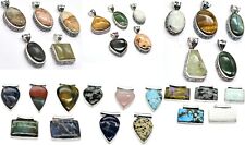 Türkis, Tigerauge, und Weitere Edelstein Handgemacht Versilberter Anhänger