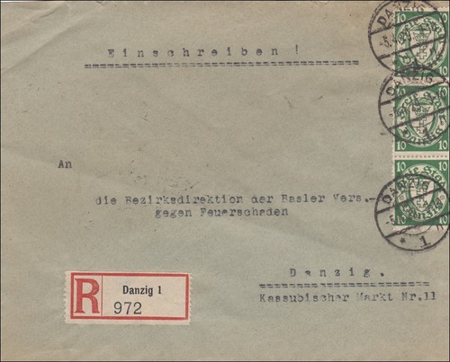 Danzig einschreiben - einschreiben,