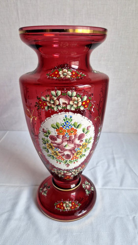 Böhmische rubinglas vase 29cm - böhmische,