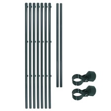 Zaunpfosten Zaunpfahl 7x Pfosten Set 2,35 m für Gartenzaun 34 mm Grün RAL 6005
