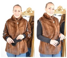 A4485 NERZJACKE NERZ WESTE ECHT PELZ PELZJACKE Gr. 40 REAL MINK FUR JACKET VEST
