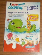 Seltene Werbung Ferrero Kinder Country T-Shirt Tattoos 1997