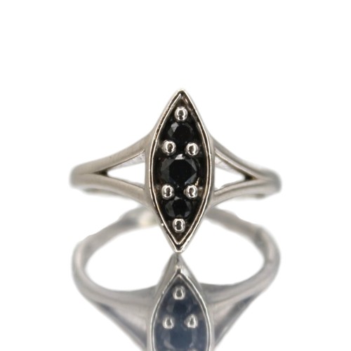 Goldring blauer saphir weiß - weiß, 9