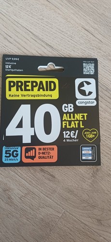 Congstar prepaid sim karte - prepaid,