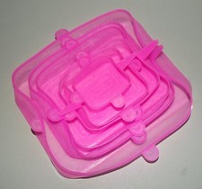 Silikon-Deckel in rosa Lebensmittelaufbewahrung im 6er Set