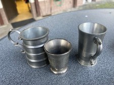 3 Schnapsbecher Zinnbecher Neutral ZINNGEHALT 92% - 95%