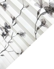 Klemmfix Plissee Blüte Weiß grau floral gemustert Licht/Sichtschutz ohne bohren
