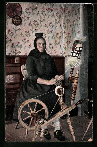 Ansichtskarte alte frau - ansichtskarte,