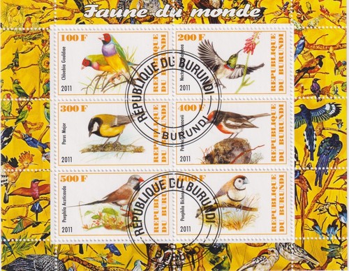 Vögel burundi gestempelt - vögel,