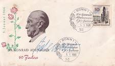 Konrad Adenauer - Bundeskanzler - Ersttagsbrief von 1966 - original signiert