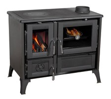 Kaminofen mit Backfach und Herdplatte Holzofen 11 kW Holz Ofen Mehrfachbelegung