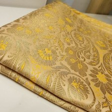 Gelber Brokat Blumen Stoff