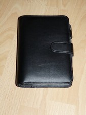 Terminplaner schwarz Din A6 - Kunstleder - ohne Kalendarium - Druckknopf -6-Ring