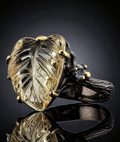 Citrin topaz edelstein - topaz, silber