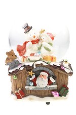 Aufziehbare Schneekugel-Spieluhr 100mm, H: 15cm – mit Schneewirbel und Musik