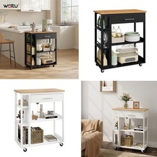 WOLTU Küchenwagen Servierwagen Rollwagen mit Arbeitsplatte Schublade 73x88x38 cm