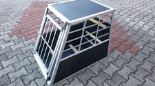 Hundetransportbox, Metall und Holz für 1 großen Hund, ca. 64x88x70