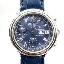 WYLER VETTA E3068 Valjoux ETA 7750 Stahl Chronograph Uhr Herren Vintage BLAU