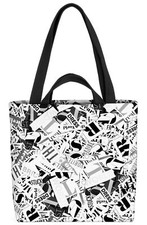 Zeitungsschnippsel Tasche Zeitung Druck Schwarz Weiss Brief Zettel Schrift Maga