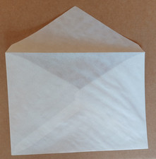 Transparente Briefumschläge aus Pergamin, 125 x 176 mm,  Karton ca. 1000 Stück?