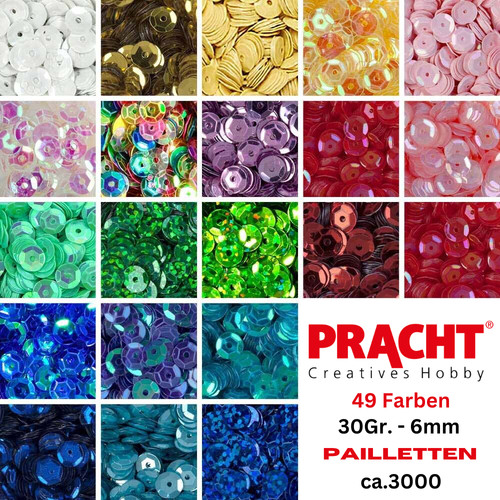 3000 pailletten 6mm 30gr - 6mm, sb