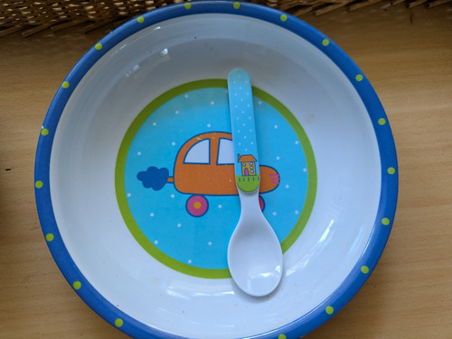 Melamin kinderteller löffel - +,