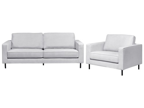 Sofa set stoff hellgrau - sofa,