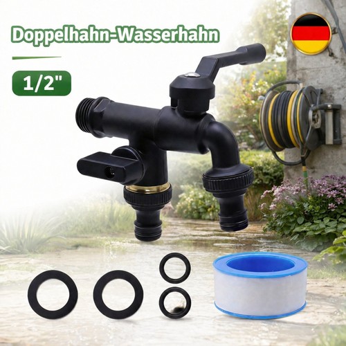 Doppel wasserhahn garten 2 - doppel,