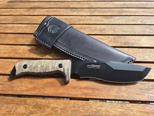 FKMD Trapper Messer Machete Micarta mit Cordurascheide und 2. Scheide aus Leder