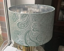 Luxus Hoch Qualität Samt Barock Lampenschirm,Mint Silber , Ø36cm.x23cm.