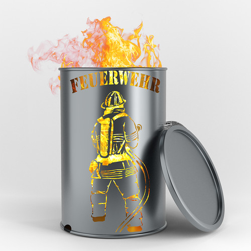 Feuertonne feuerwehrmann - feuertonne,