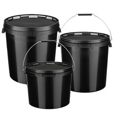 Eimer mit Deckel für Lebensmittel und Chemikalien Schwarz GD-0104