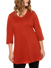 Big-Size Baumwolle 3/4-Arm Shirt Tunika Ulla Popken rost-rot Gr. 62/64 Neu UP19