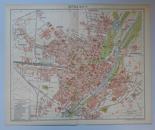 1759 alter stadtplan münchen - alter,