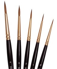 Kolinsky Rotmarder Pinselset Künstlerpinsel - Pinselgrößen 0, 1, 2, 3, 4