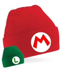 Mario Luigi Logo Beanie Fan Mütze – Super Mario Design Look, Warm und Unisex