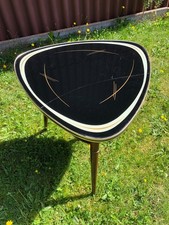 Tisch Couchtisch Glas schwarz Holz 50er mid century retro vintage