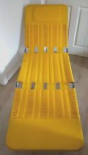 Kurz Sonnenliege Klappliege Campingliege Spaghetti Liegestuhl gelb 70er Vintage