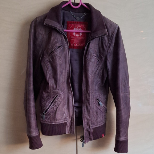 Edc damen lederjacke - damen, lila