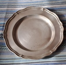 Zinnteller mit 3 Punzen, antik