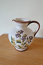 Keramik- / Tonvase, Handarbeit aus Spanien, mit Blumenmotiv, Höhe ca. 20 cm