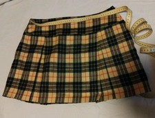 Mini Faltenrock Kurz Kariert Gelb Schwarz Rot
