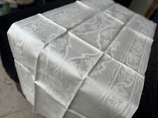 Jugendstil Leinendamast Tischläufer Blüten Übergrösse um 1900