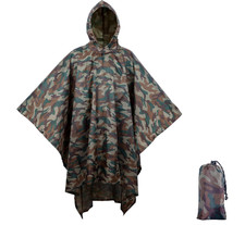 Camouflage Mehrzweck Regenponcho Tarnmuster mit Kapuze und Tasche Wasserdicht