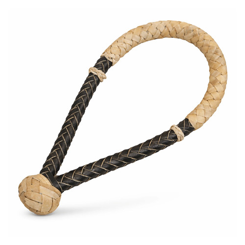 Black braided rawhide leather - rawhide,