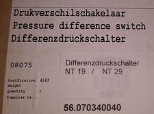 NEFIT Fasto Differenzdruckschalter NT 19 / NT 29 (Buderus GB 102)